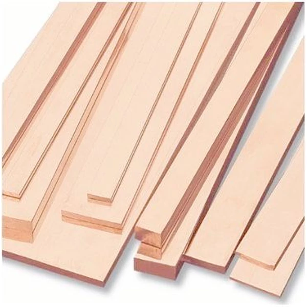 Vörösréz lapos rúd, E-CU fk/20*10/ méter