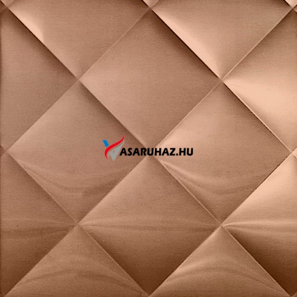 Színezett nyomott (mintás) lemez, quilted, rozé arany, 1250x2500 mm, 0,8 mm vastag, 316